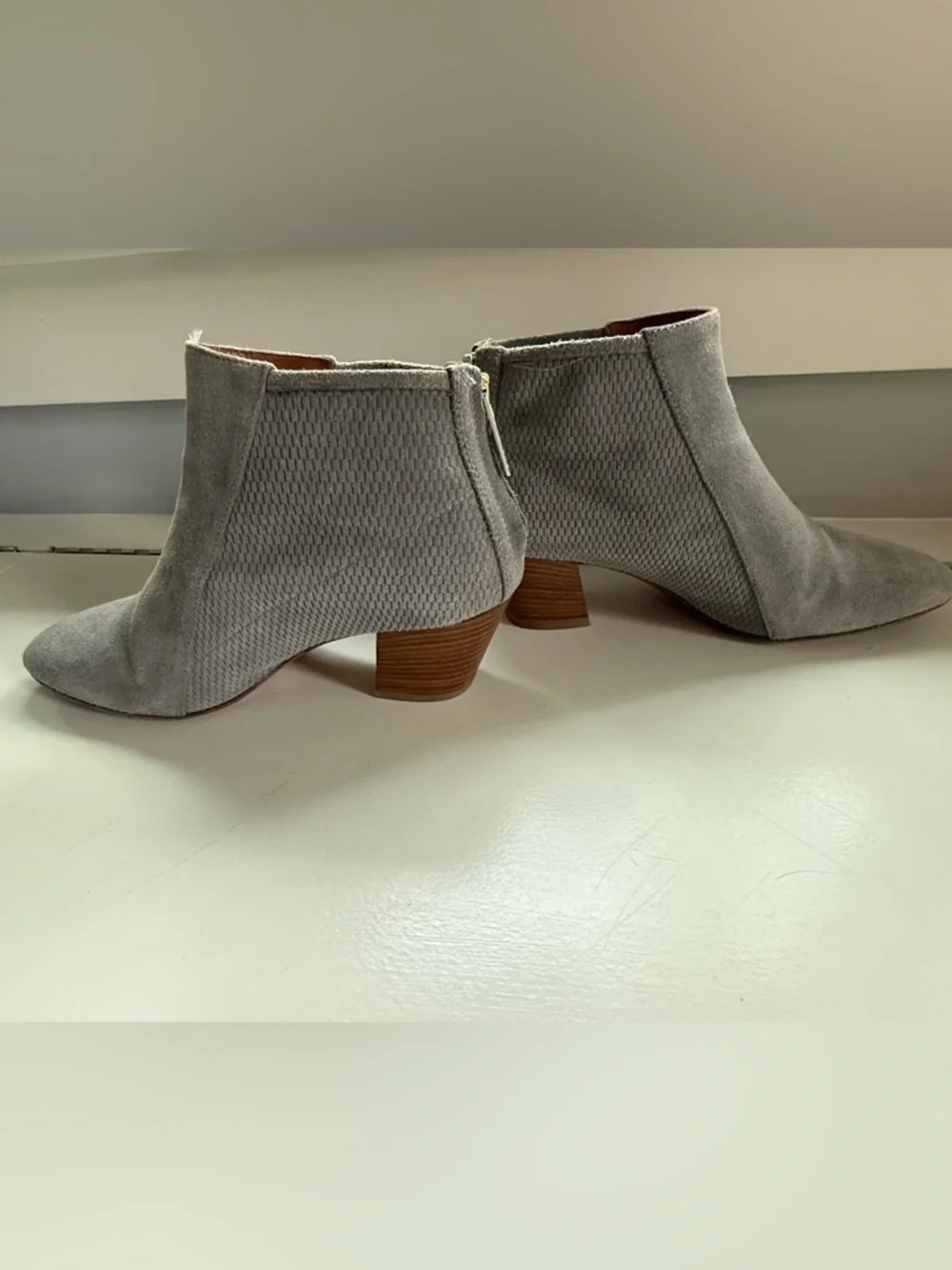 Aquatalia Grey Suede Ankle Booties – Made in Italy Size 8.5 EUC